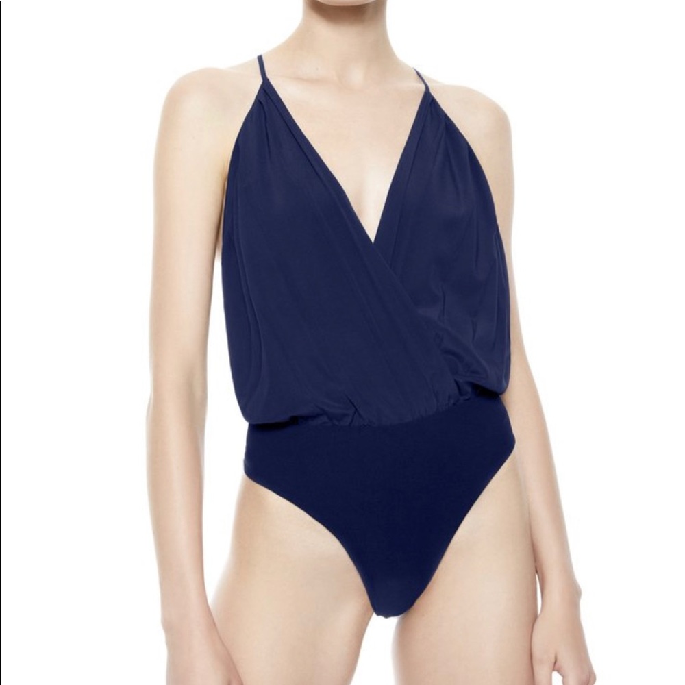 Alice + Olivia Ballerina Bodysuit in navy